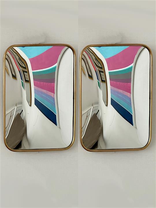 Pair of small convex mirrors L & V Art and Design