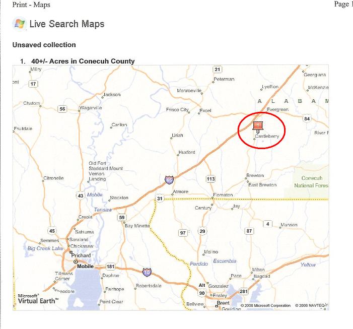 Castleberry, Conecuh County, AL Farms and Ranches for sale Property ID