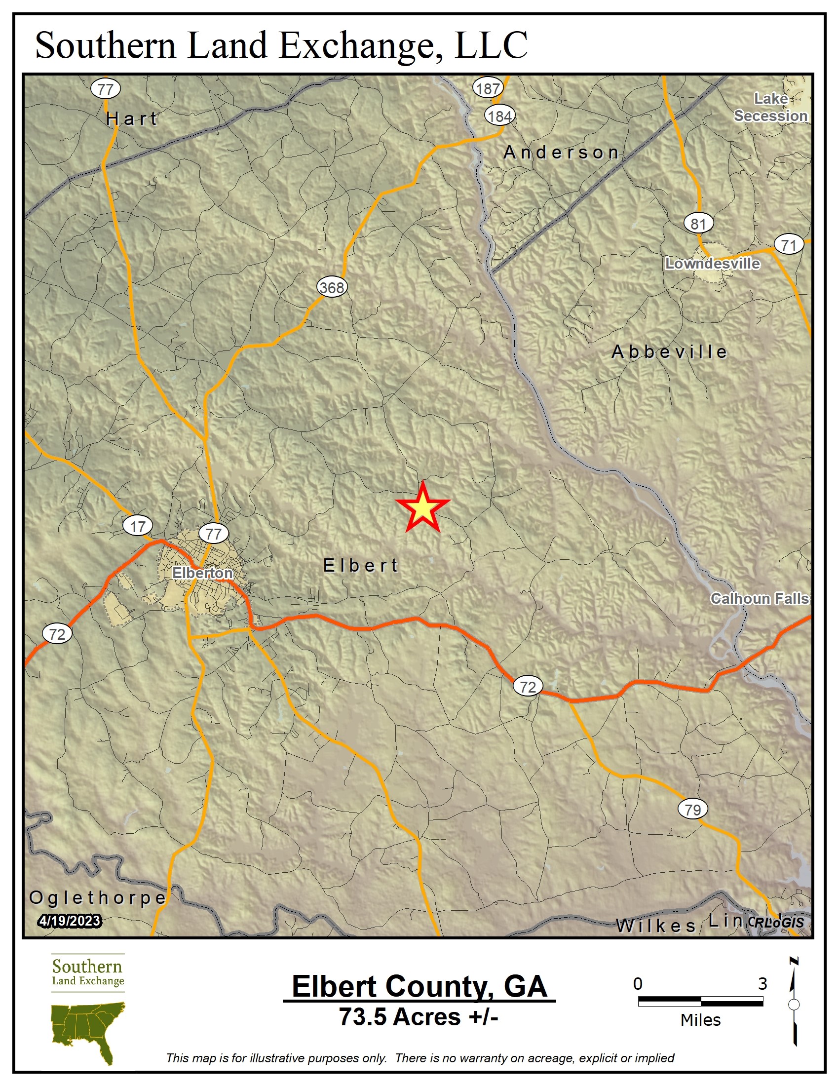 Elberton, Elbert County, GA Recreational Property, Timberland Property