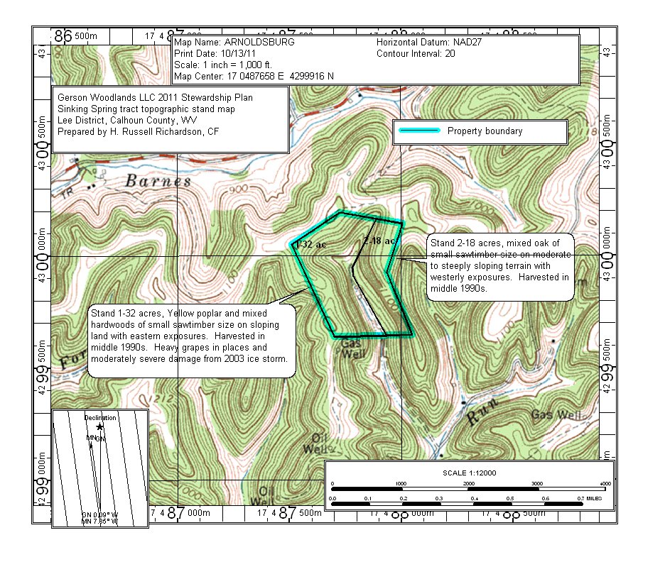 Mount Zion, Calhoun County, WV Timberland Property, Undeveloped Land