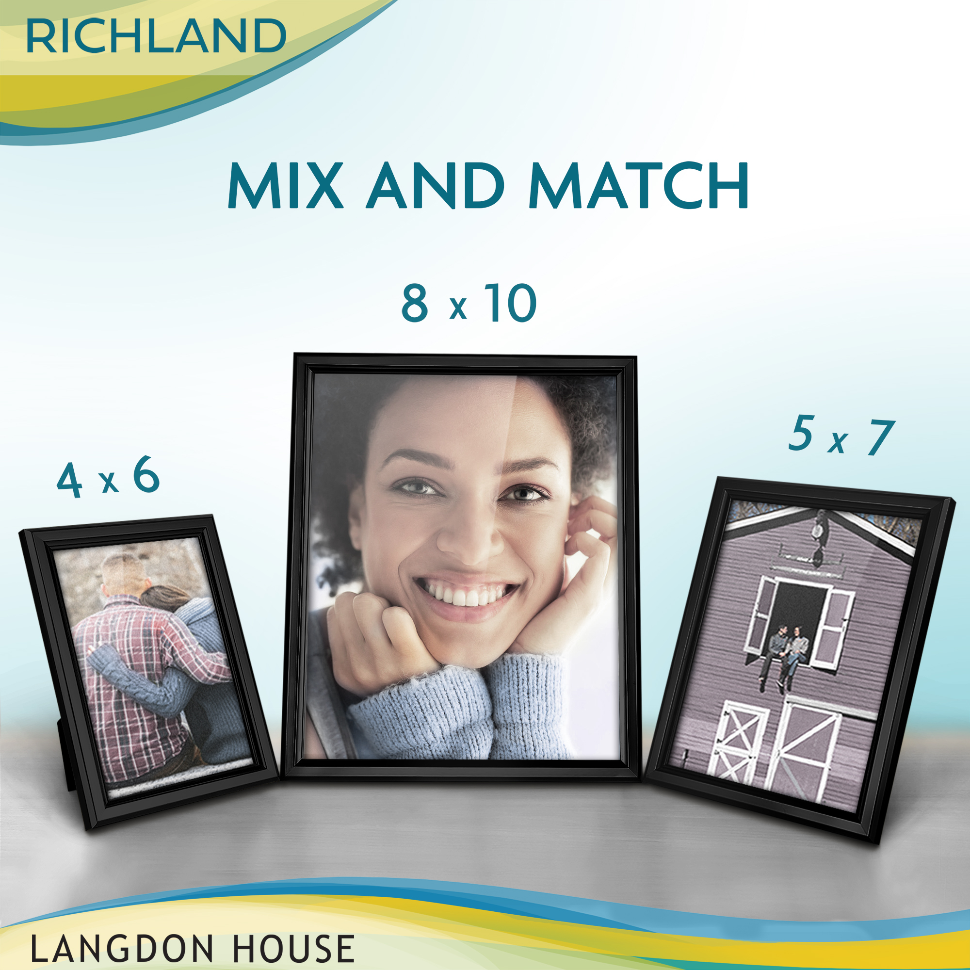 Langdon House Picture Frames Contemporary Style WoodLike Photo Frames, Richland Collection