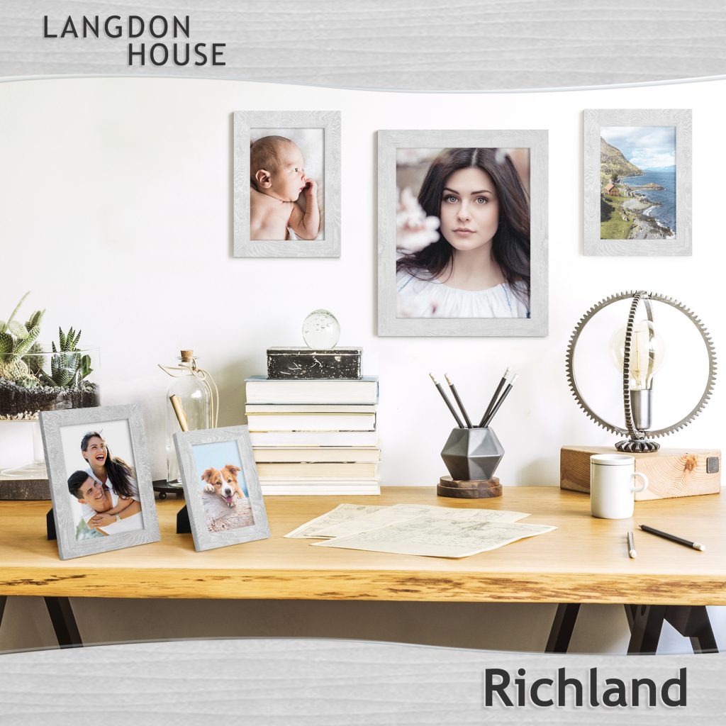 Langdon House Picture Frames Woodgrain Style, Wall Mount or Table Top
