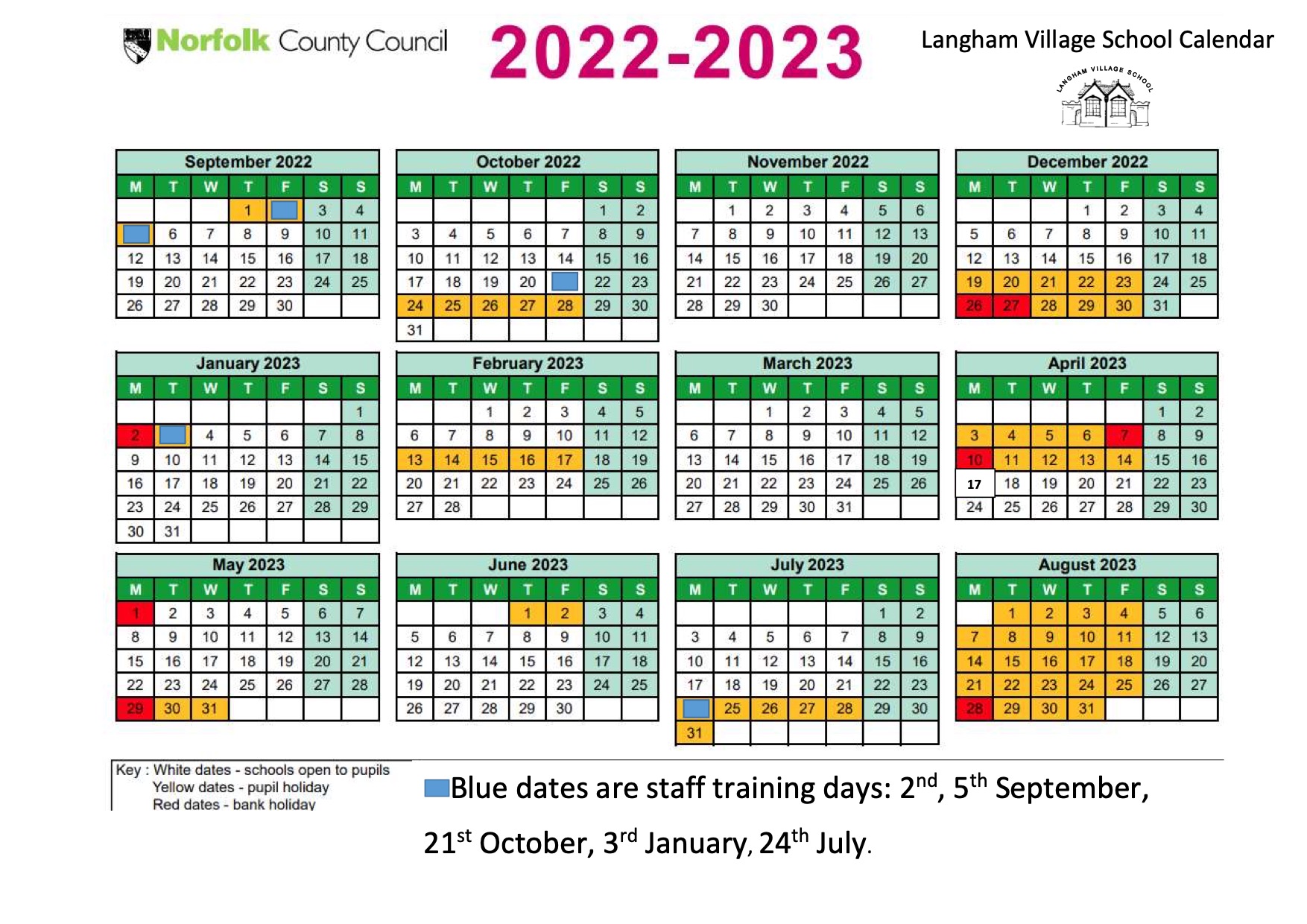 Term Dates Langham Village School