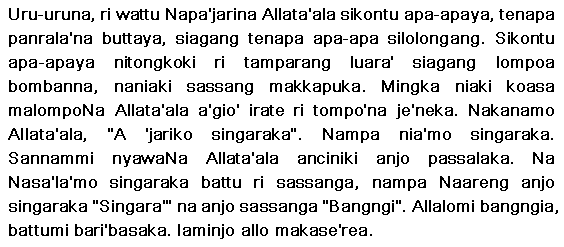 Makassar Language Sample Language Museum