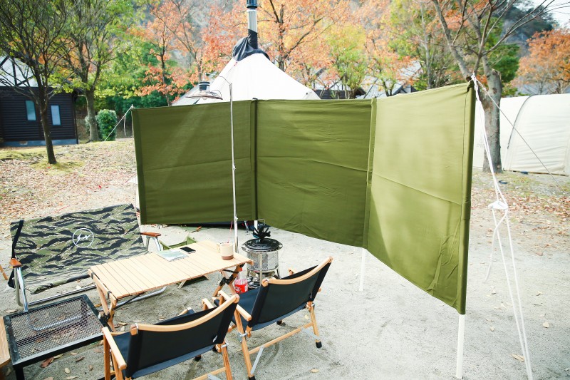 手作り陣幕で風よけ！好きなアイテムに囲まれた幸せ