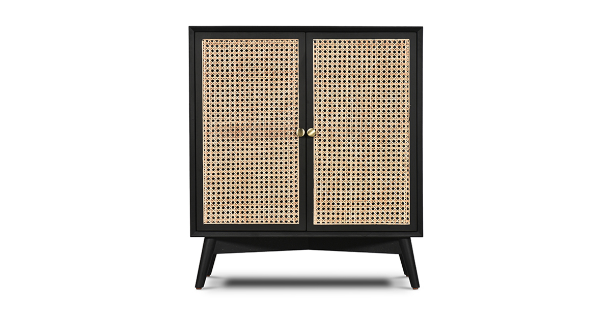 Wells Rattan Bar Black Lap & Dado