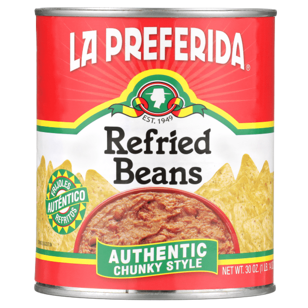 Authentic Refried Beans, 30oz can Chunky Style La Preferida