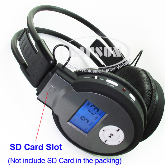SD Card Slot Wireless Sport Headphones Headset MP3 Player Earphone FM