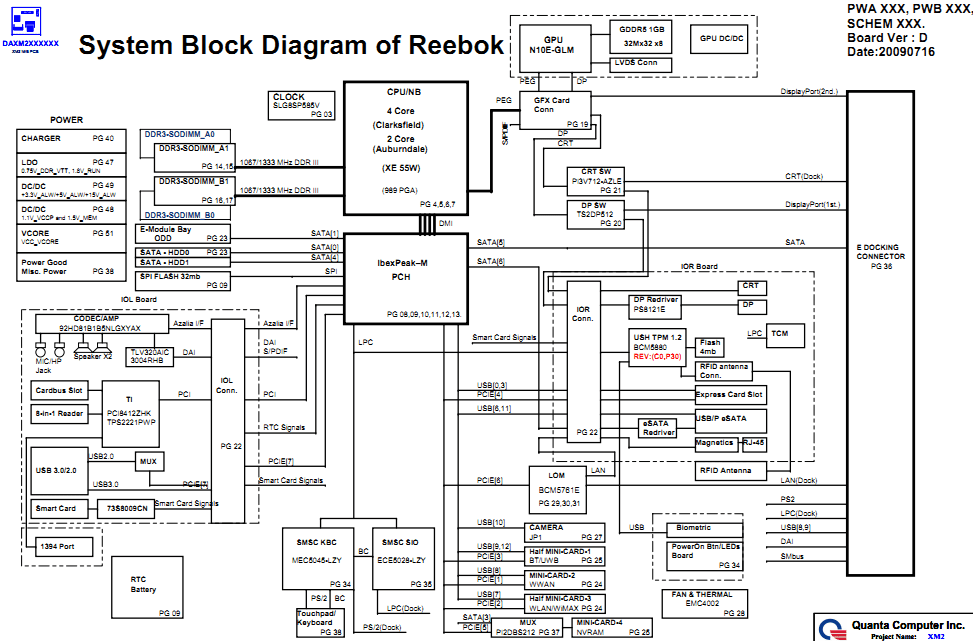 Dell Precision M6500 schematic, Quanta XM2 - Laptop Schematic