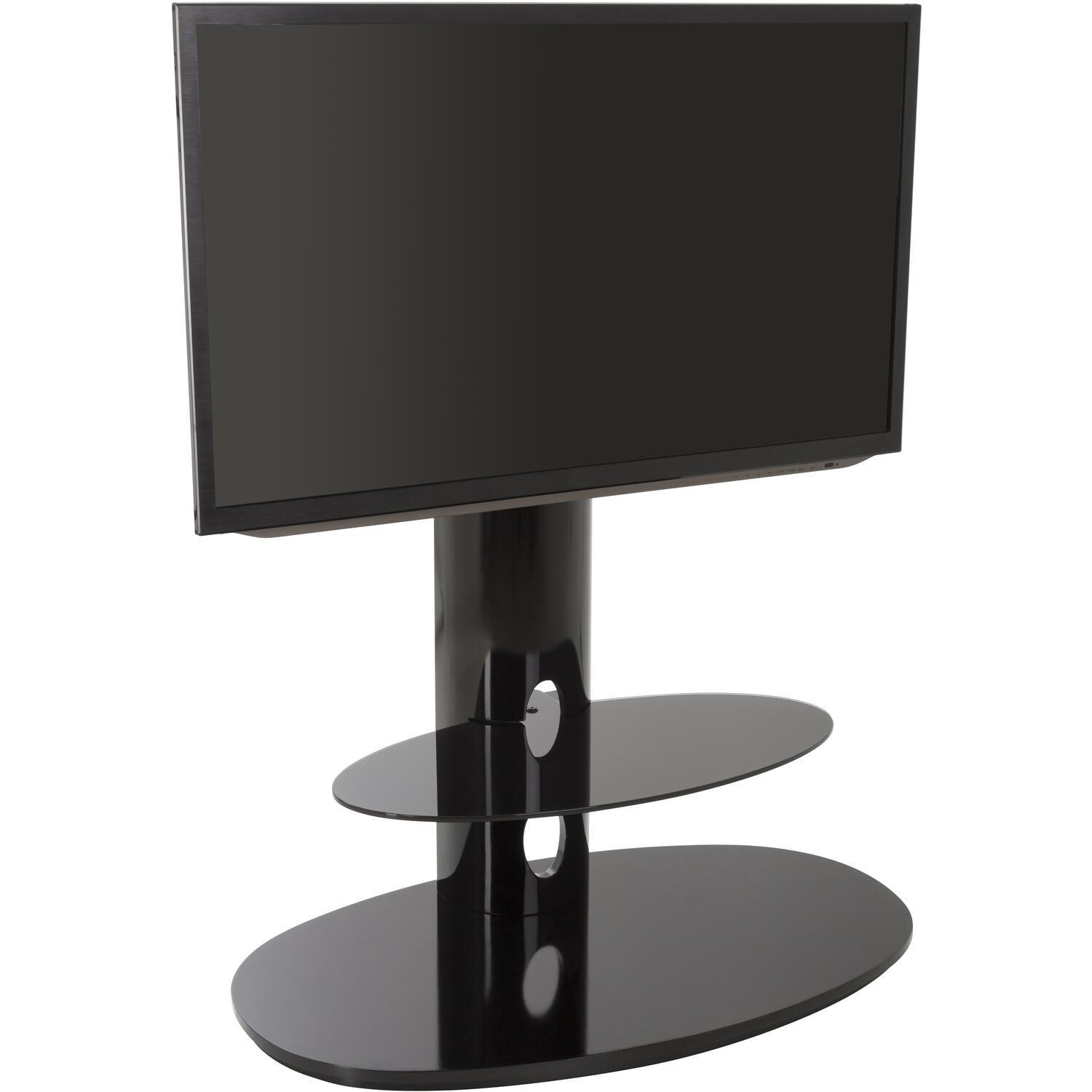 Chepstow Affinity Oval Pedestal TV Stand 930 Black / Black Glass