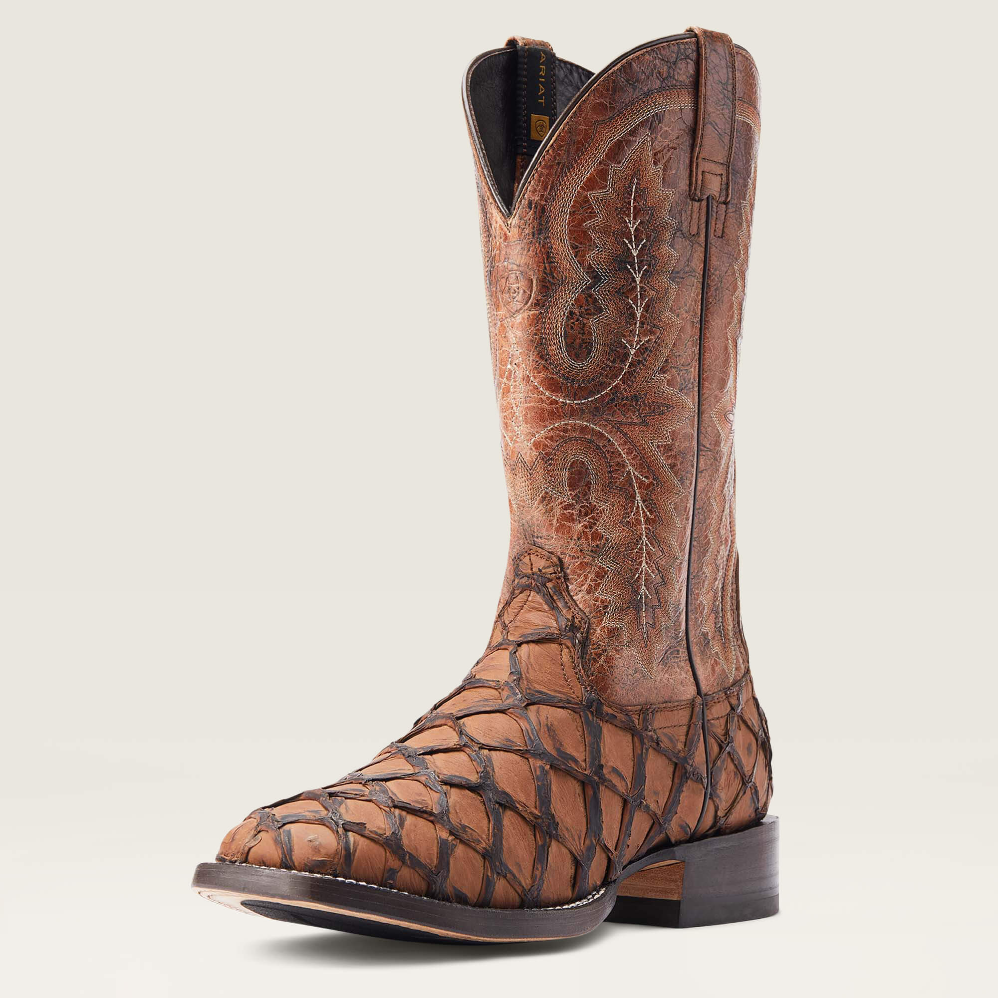 Ariat Men’s Deep Water Aged Tan Pirarucu Western Boot La Raza