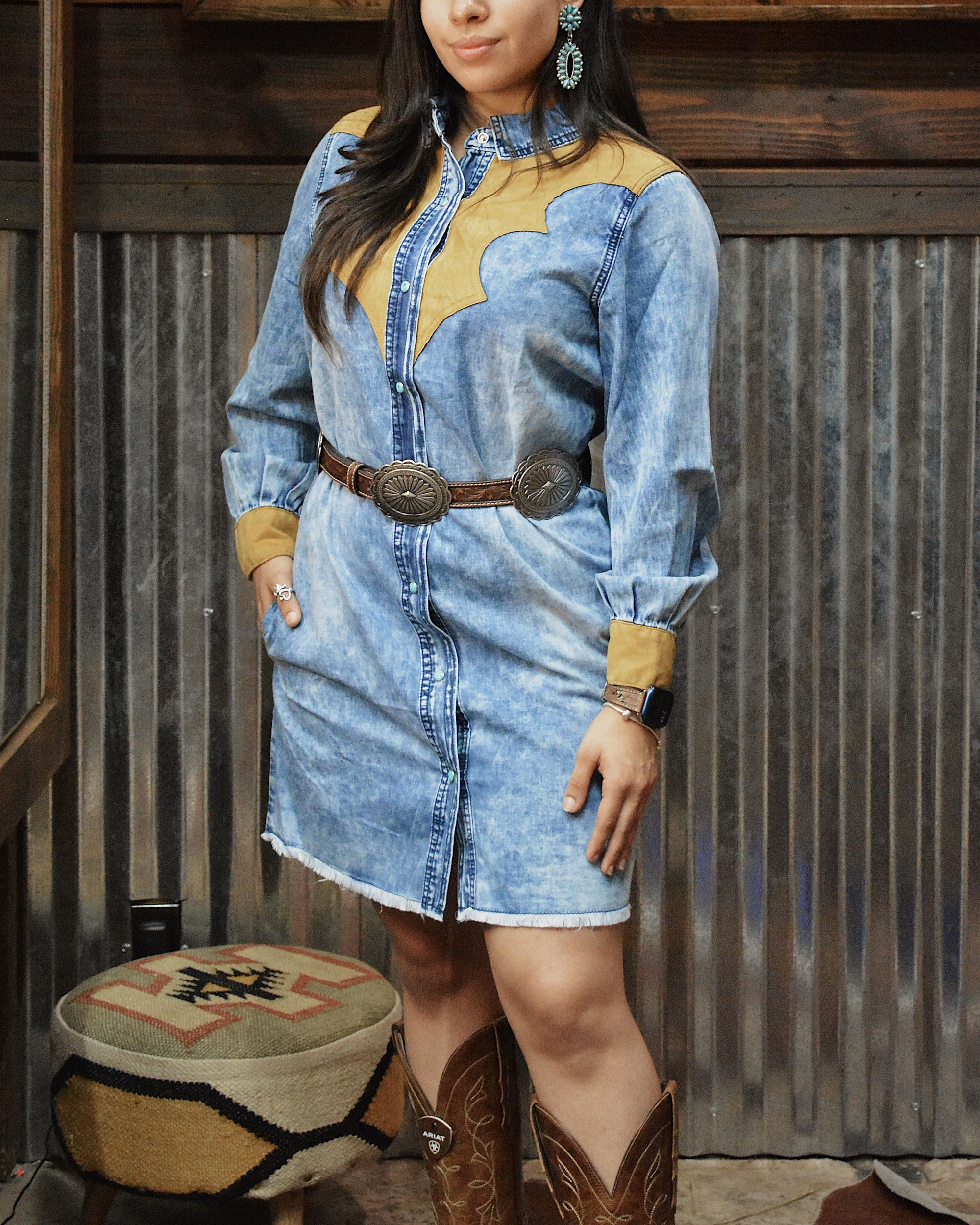 Western Style Denim Dresses atelieryuwa.ciao.jp