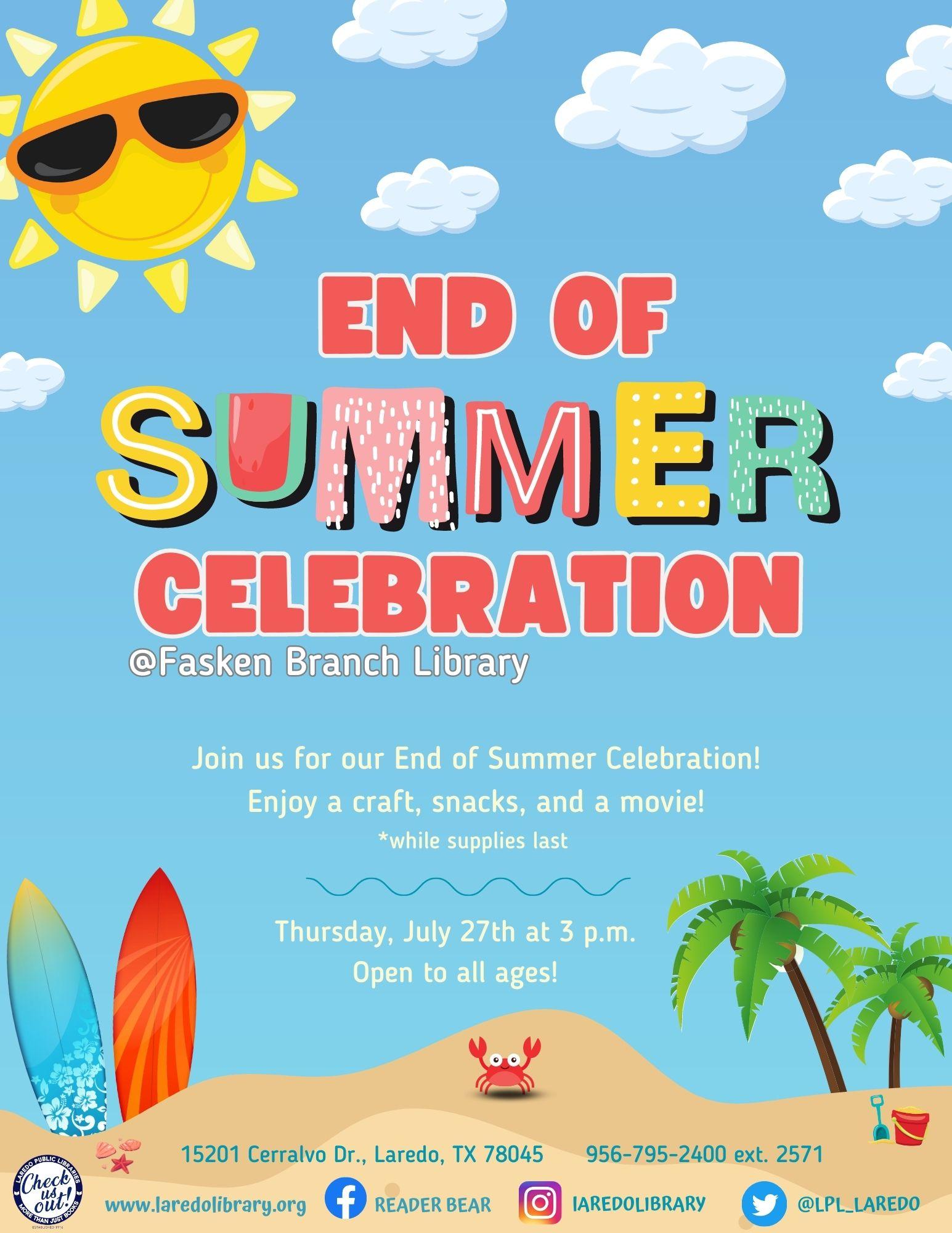 End of Summer Celebration Laredo Public Library