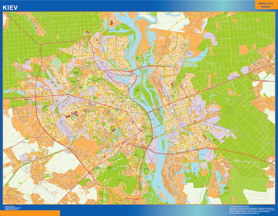 Kiev wall map in Ukraine Laminated wall maps of the world.