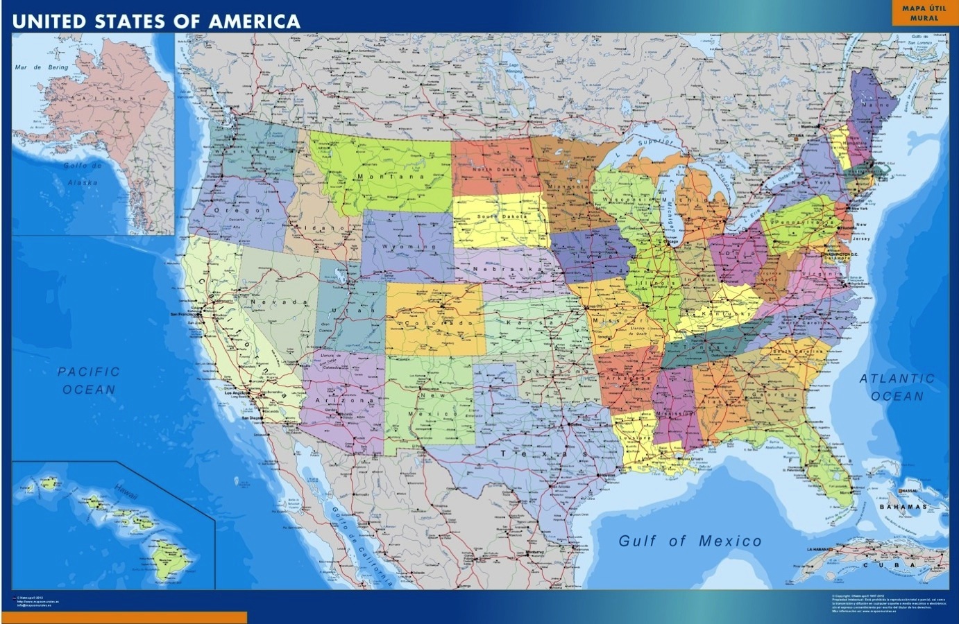 Big Map Of The United States Usa Wall Map | Laminated Wall Maps Of The World.