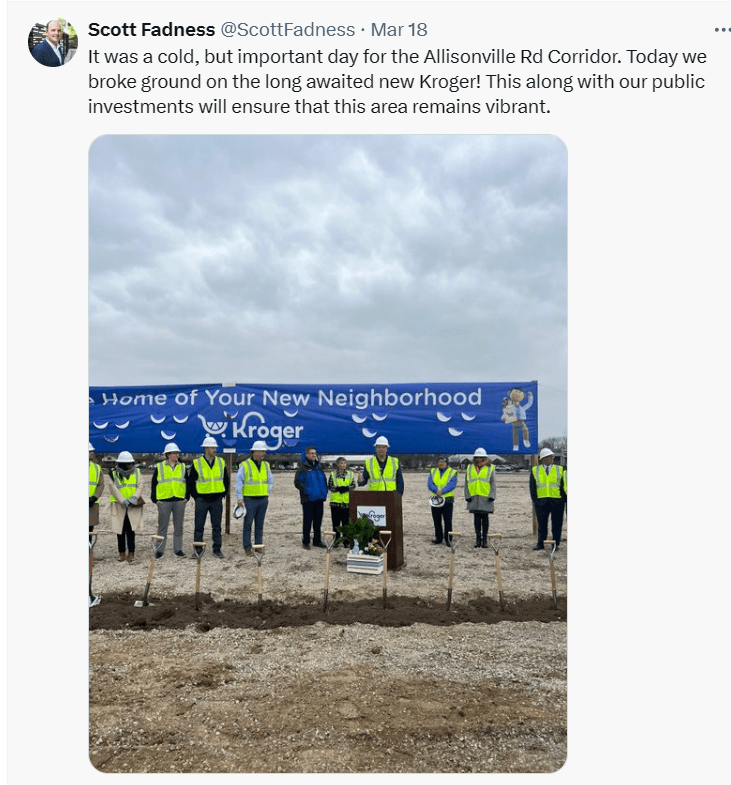 Kroger breaks ground on new Allisonville Road store LarryInFishers