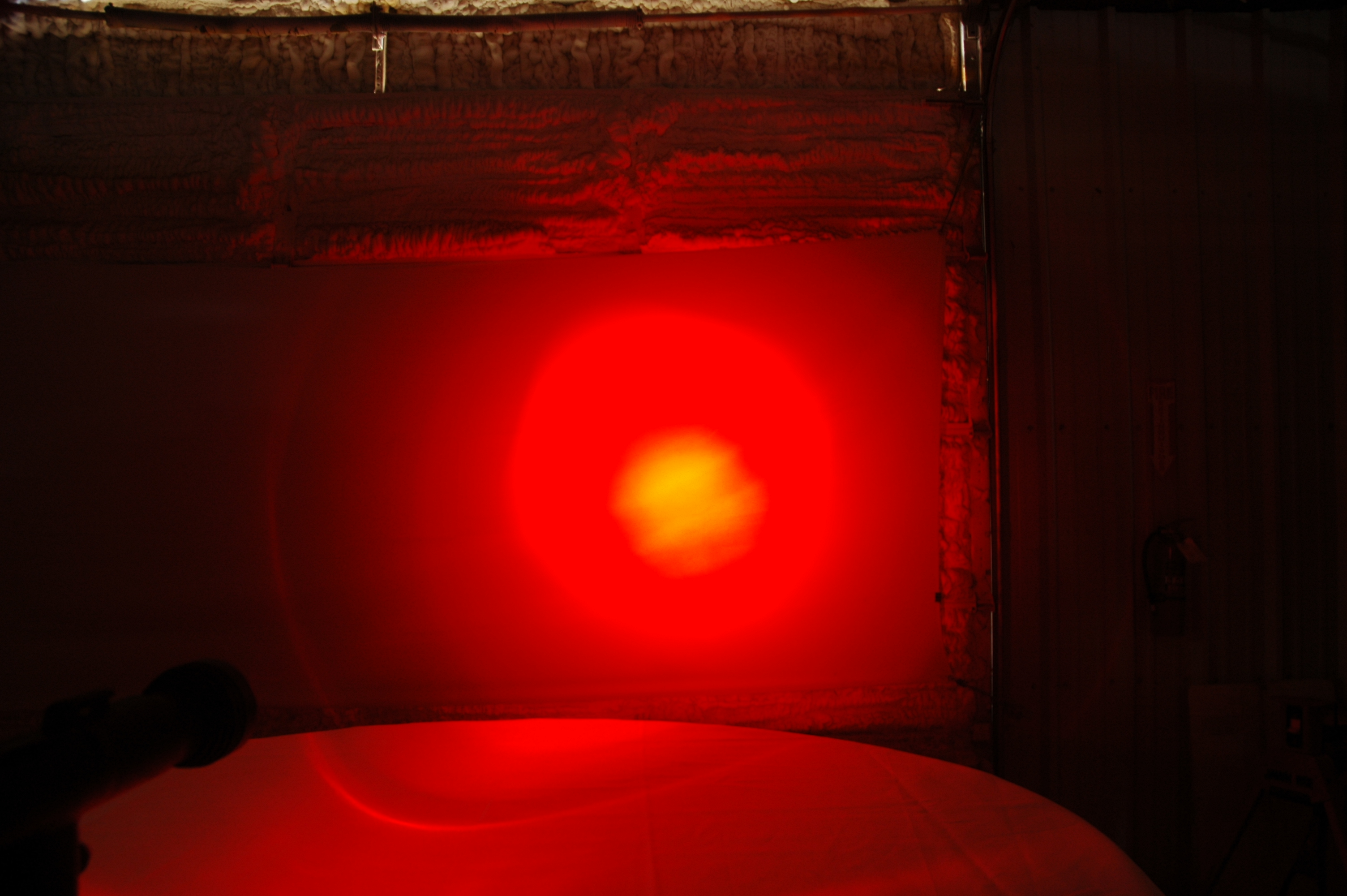 Red Handheld LED Spotlight with Inline Dimmer 550 Foot