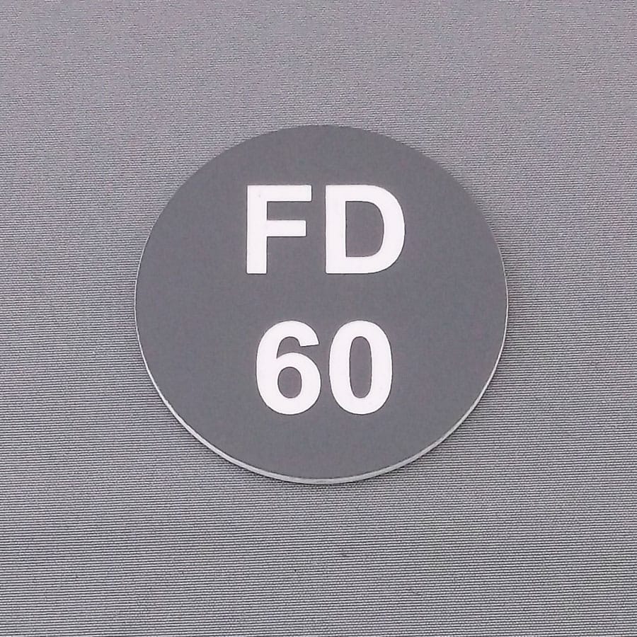 Fire Door Resistance Labels 45mm Diameter Laser Techniques