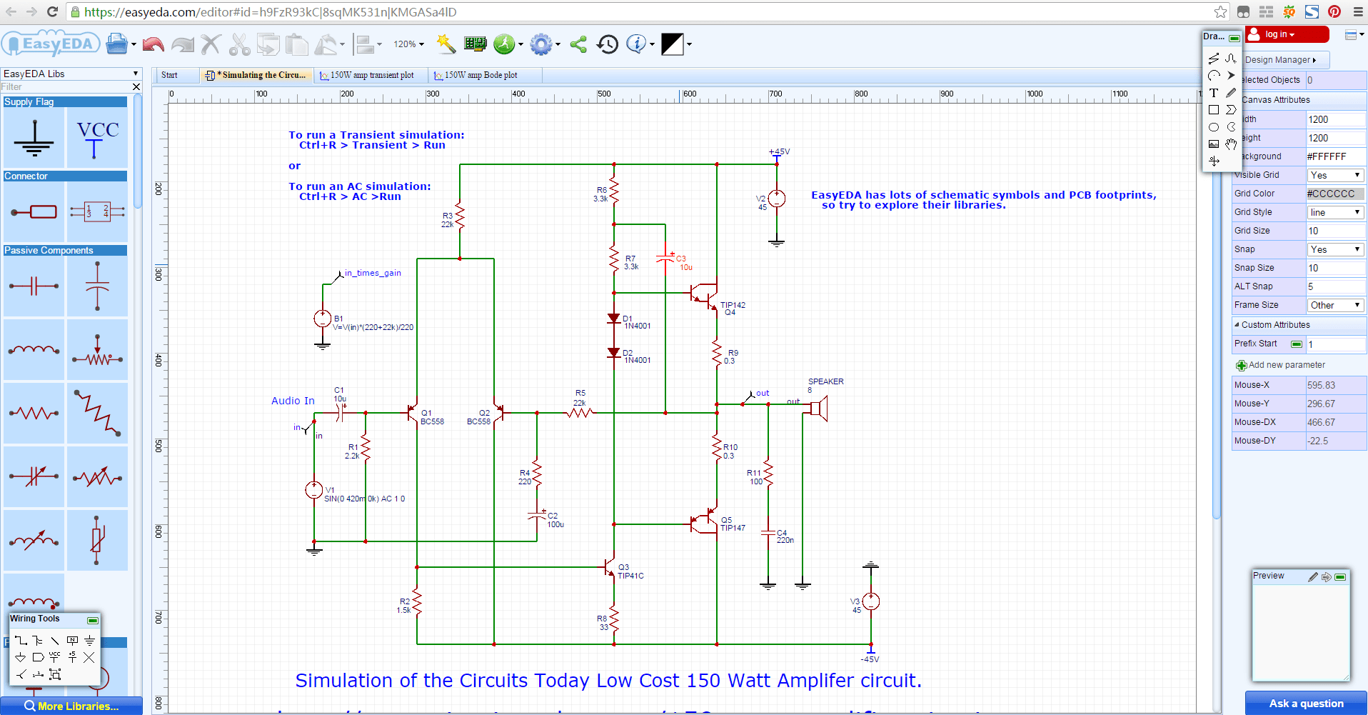 EasyEDA, disegno e simulazione di circuiti elettronici e realizzazione