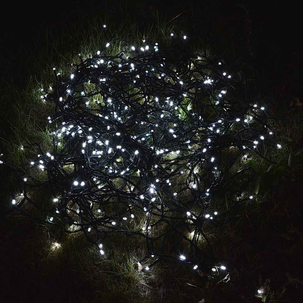 Christmas Light White 100 LED Solar String Light Laserpointerpro