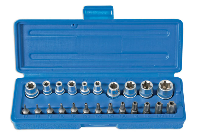 Laser Tools 3081 Star Socket &amp; Bit Set 1/4"D, 3/8"D 23pc