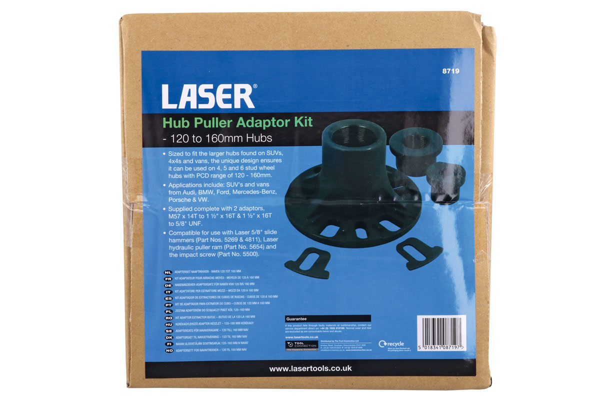 Laser Tools 8719 Hub Puller Adaptor Kit 120mm to 160mm Hubs