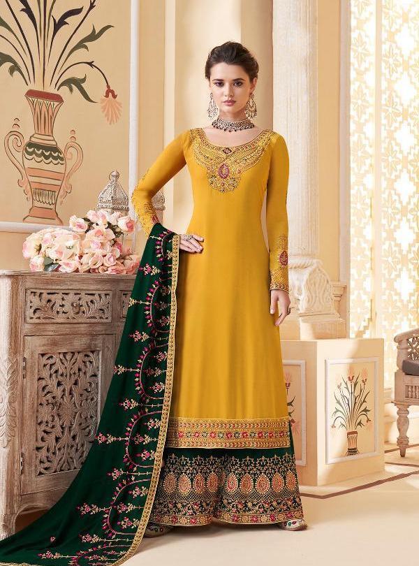 Partywear yellow Palazzo Suit | Latest 