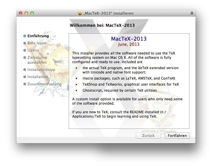 LaTeX unter Apple Mac OS X installieren