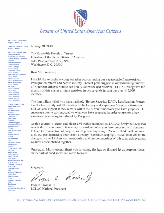 In Response to Its President Writing Letter to Trump About Supporting