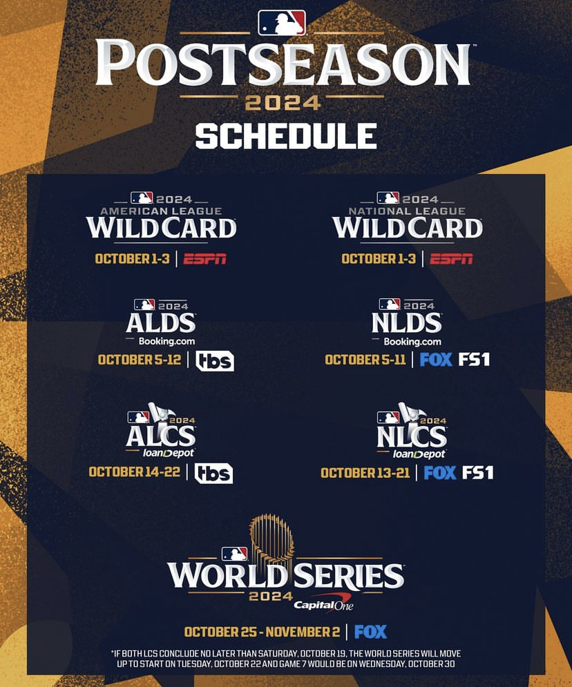 MLB announces 2024 Postseason schedule Latino Sports