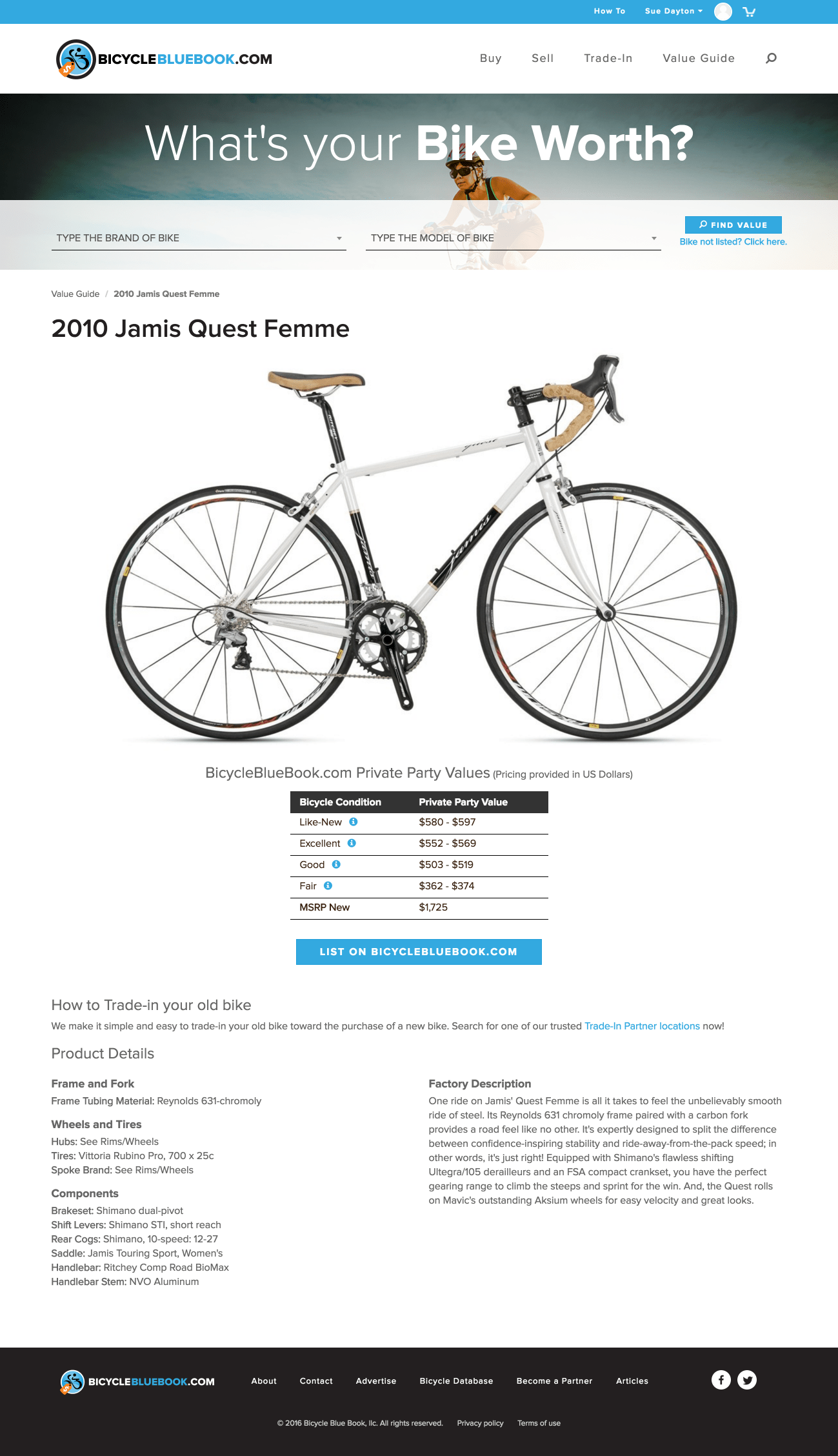 Bicycle Blue Book site Design & Development