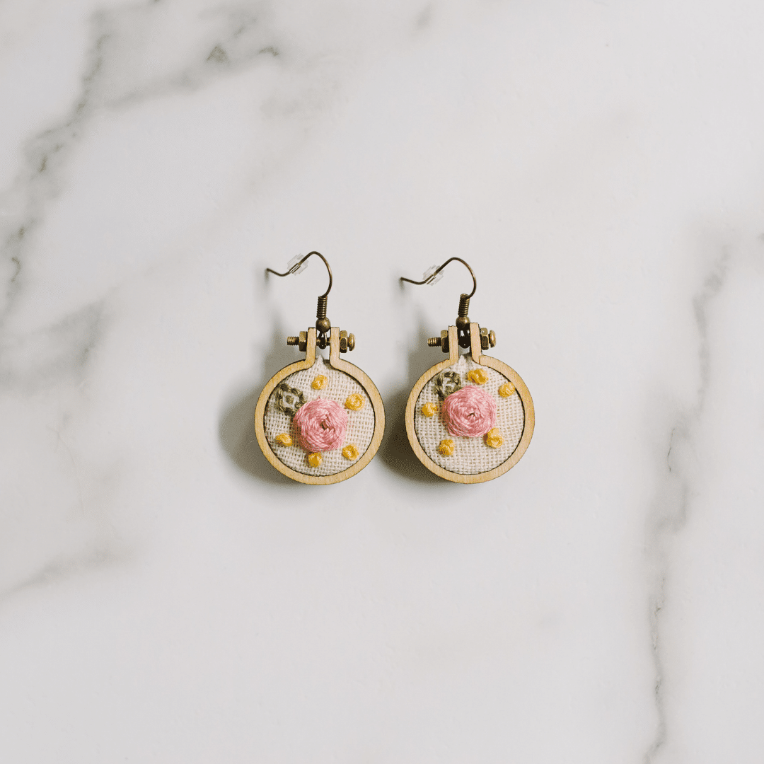 How to Make Mini Embroidery Hoop Earrings DIY Craft Tutorial