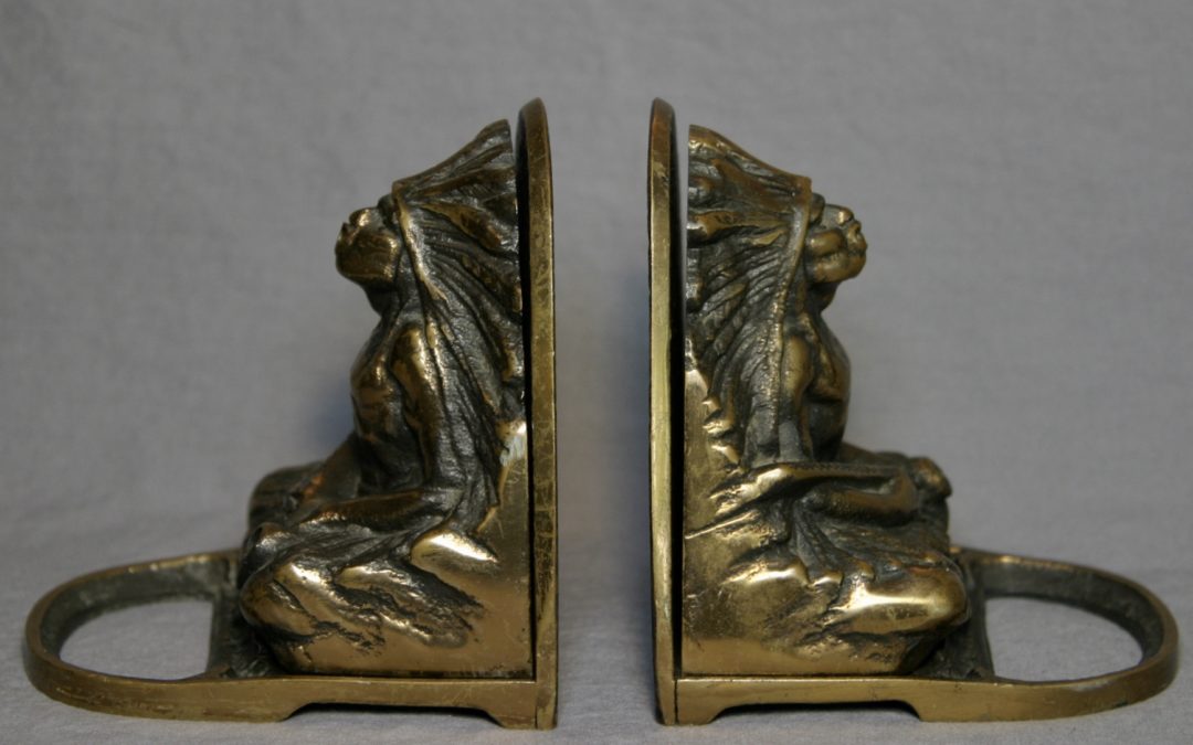 Johnson Bronze Co. Native American Indian with Pipe Incense Burner