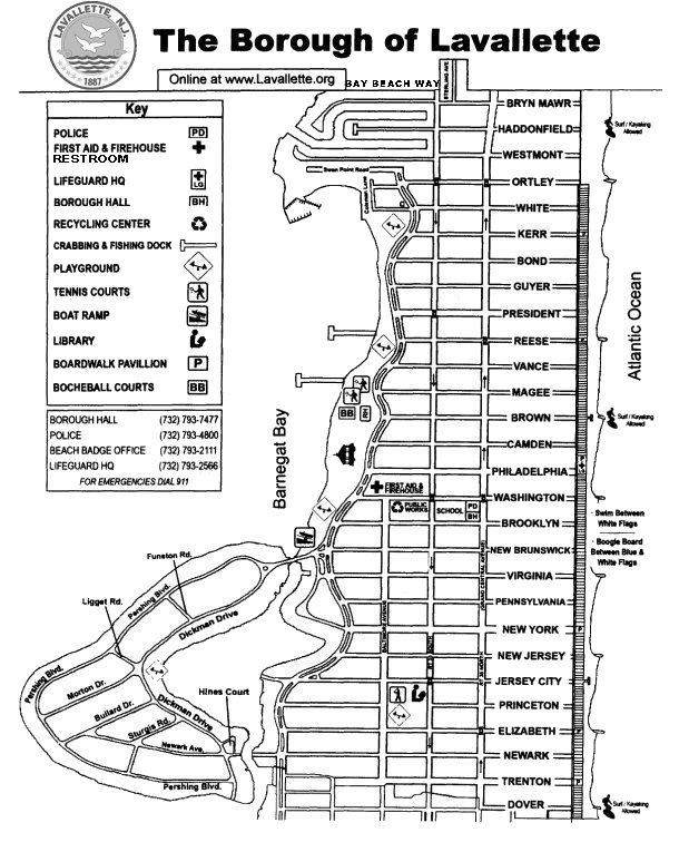 Map Of Lavallette Nj Borough Of Lavallette, Maps