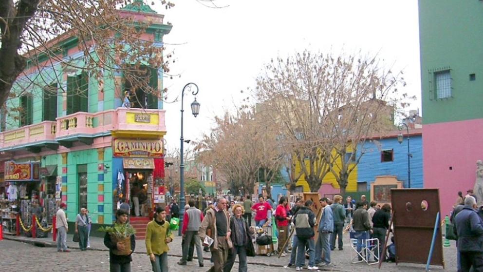 La calle Caminito, en el barrio de La Boca, Buenos Aires, una de las