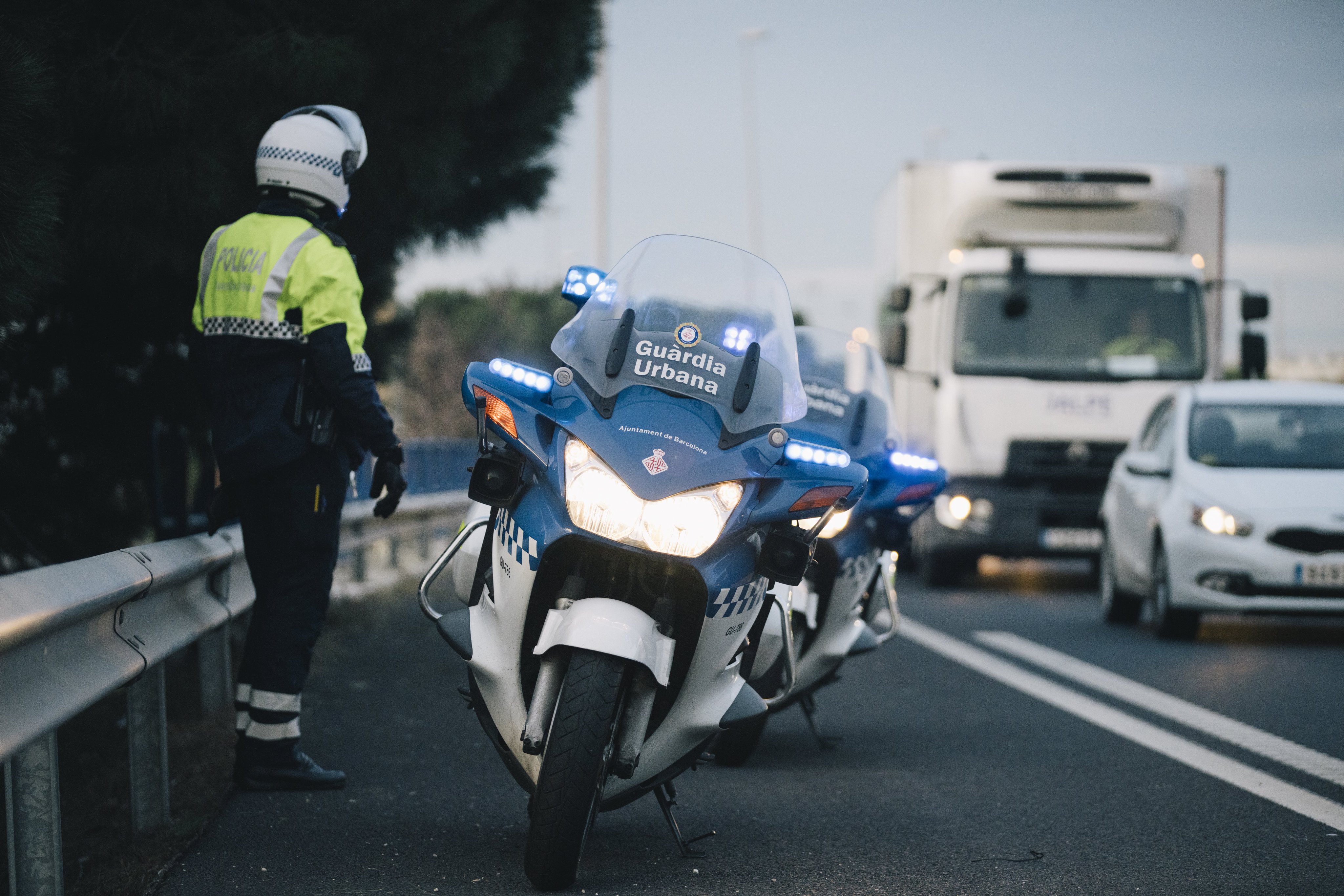 Control de tráfico de la Guardia Urbana de Barcelona
