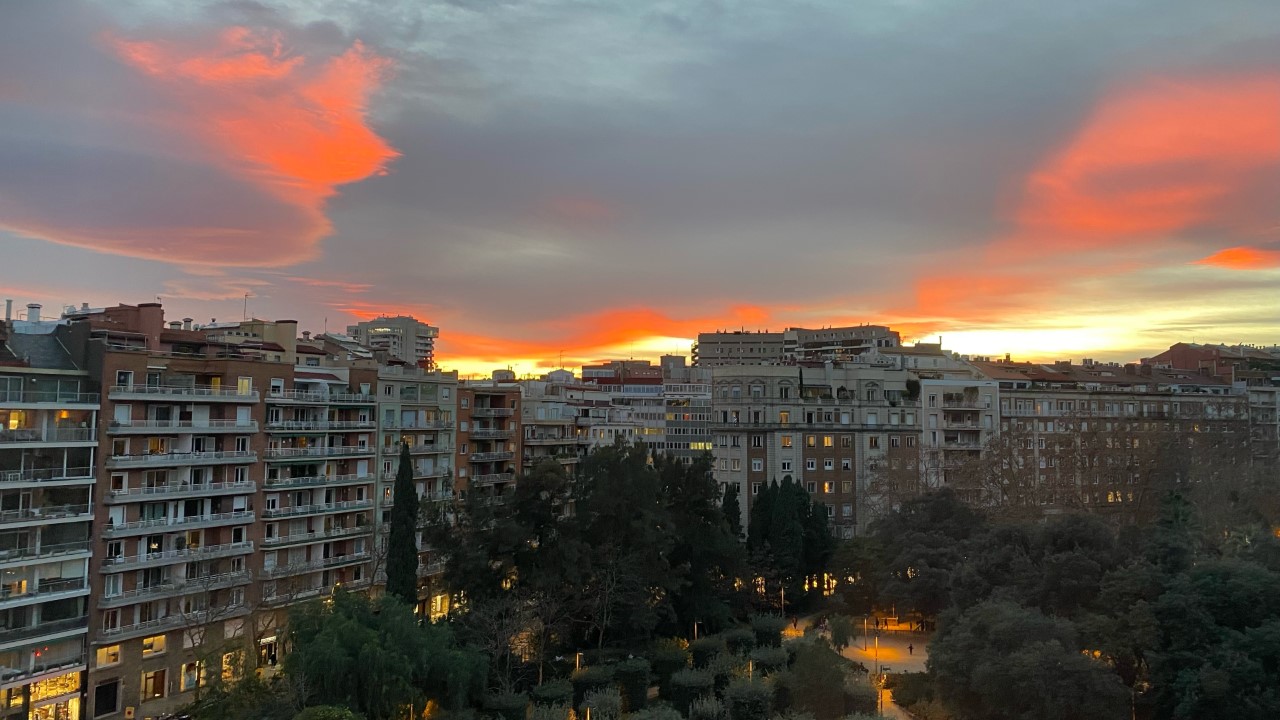 Atardecer en el Turó Park de Barcelona