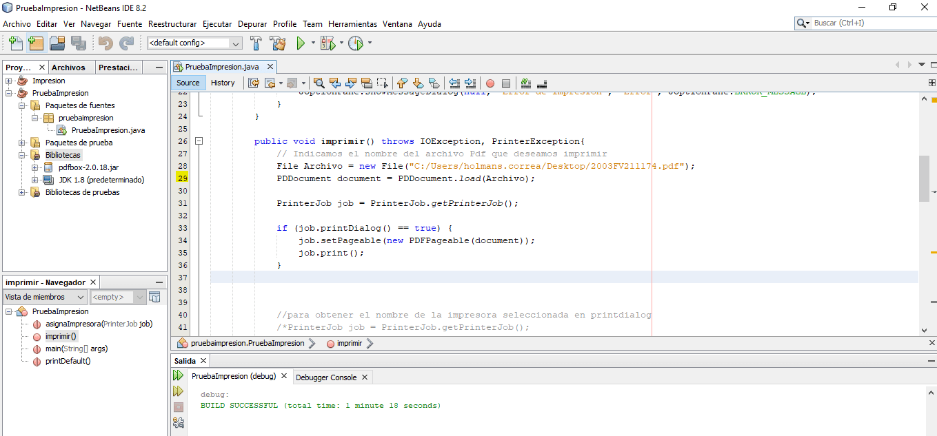 Java IMPRIMIR DOCUMENTO PDF CON PDFBOX EN JAVA
