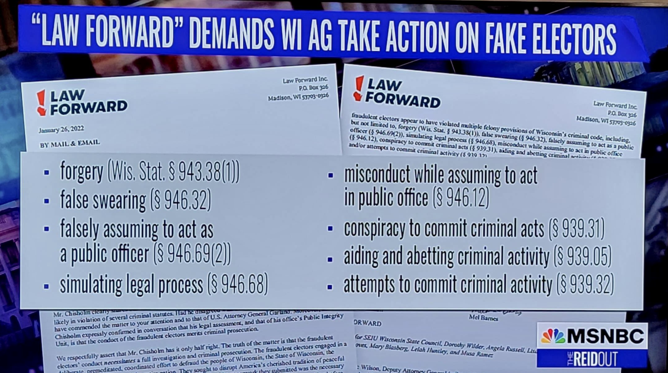 Wisconsin's Fraudulent Electors UPDATE Law Forward