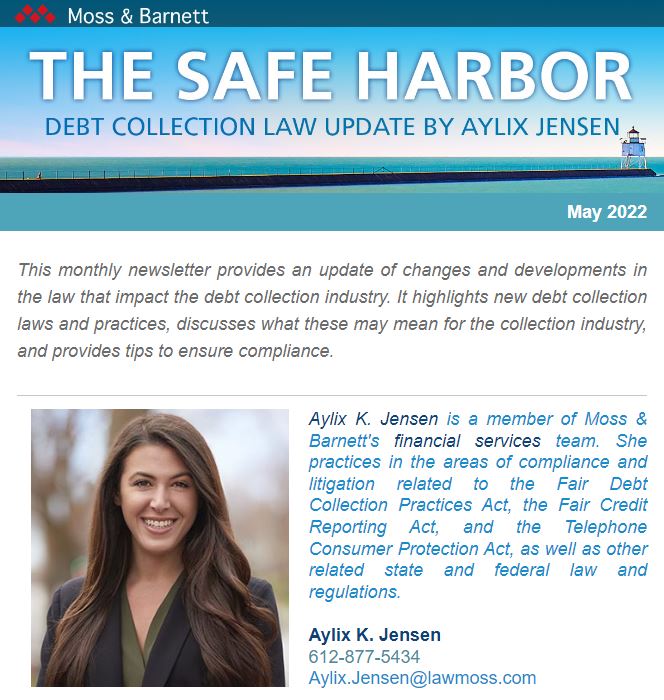 The Safe Harbor May 2022 Moss & Minneapolis, Law Firm