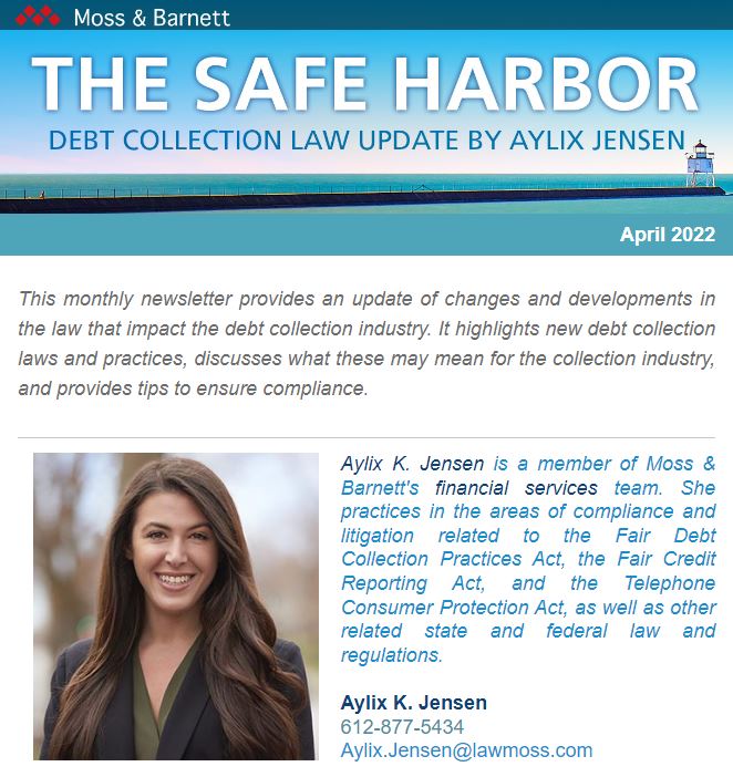 The Safe Harbor March 2022 Moss & Minneapolis, Law Firm