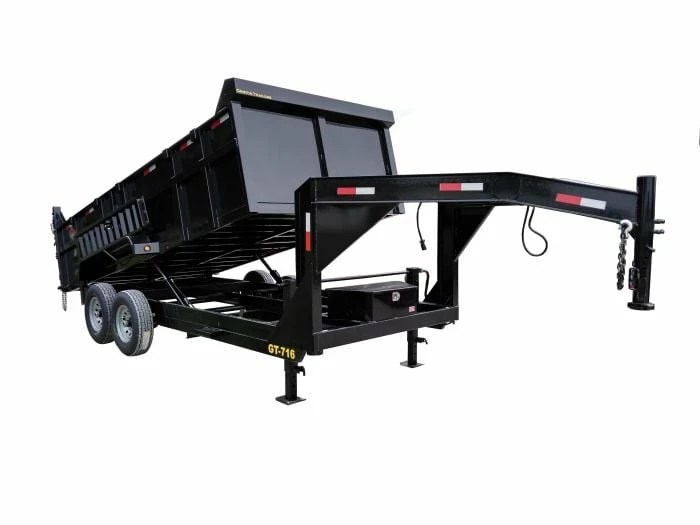 SLE Dump Trailers Gooseneck Dump Trailer 7' X 16' Hydraulic 3 Ft Sides Mulch Ferris Sales