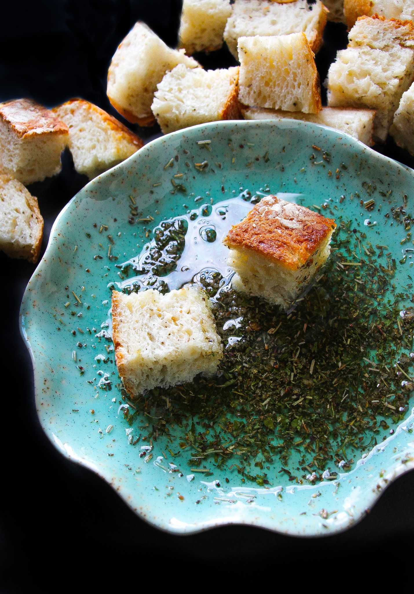 Copycat Carrrabba's Bread Dipping Oil Layers of Happiness