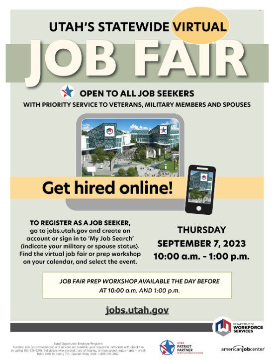 Discover Different Exciting Industries at Virtual Job Fair September 7, 2023 Layton