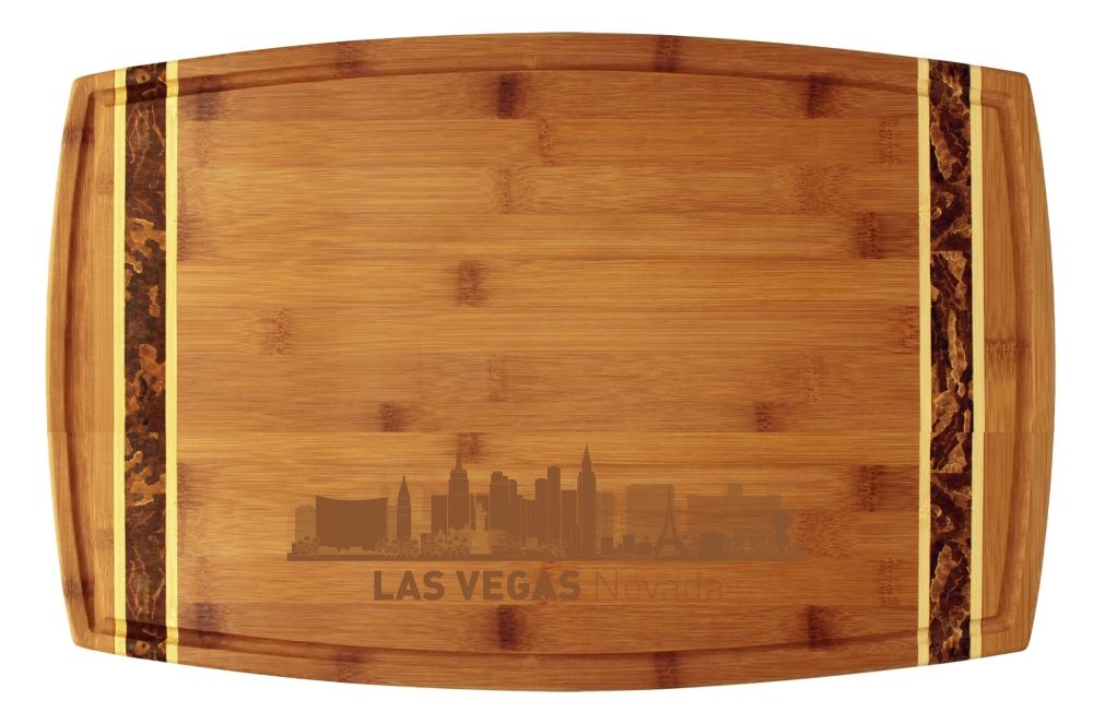 Las Vegas City Skyline Engraved Cutting Board Lazer Designs