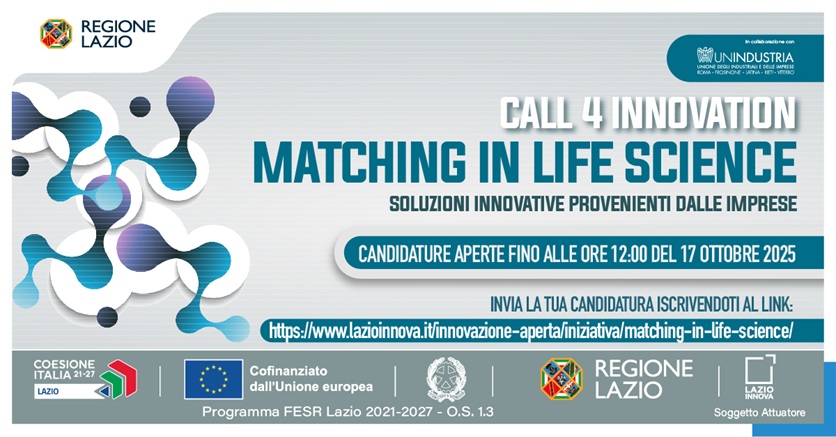 Al via la Call 4 Innovation “Matching in Life Science”