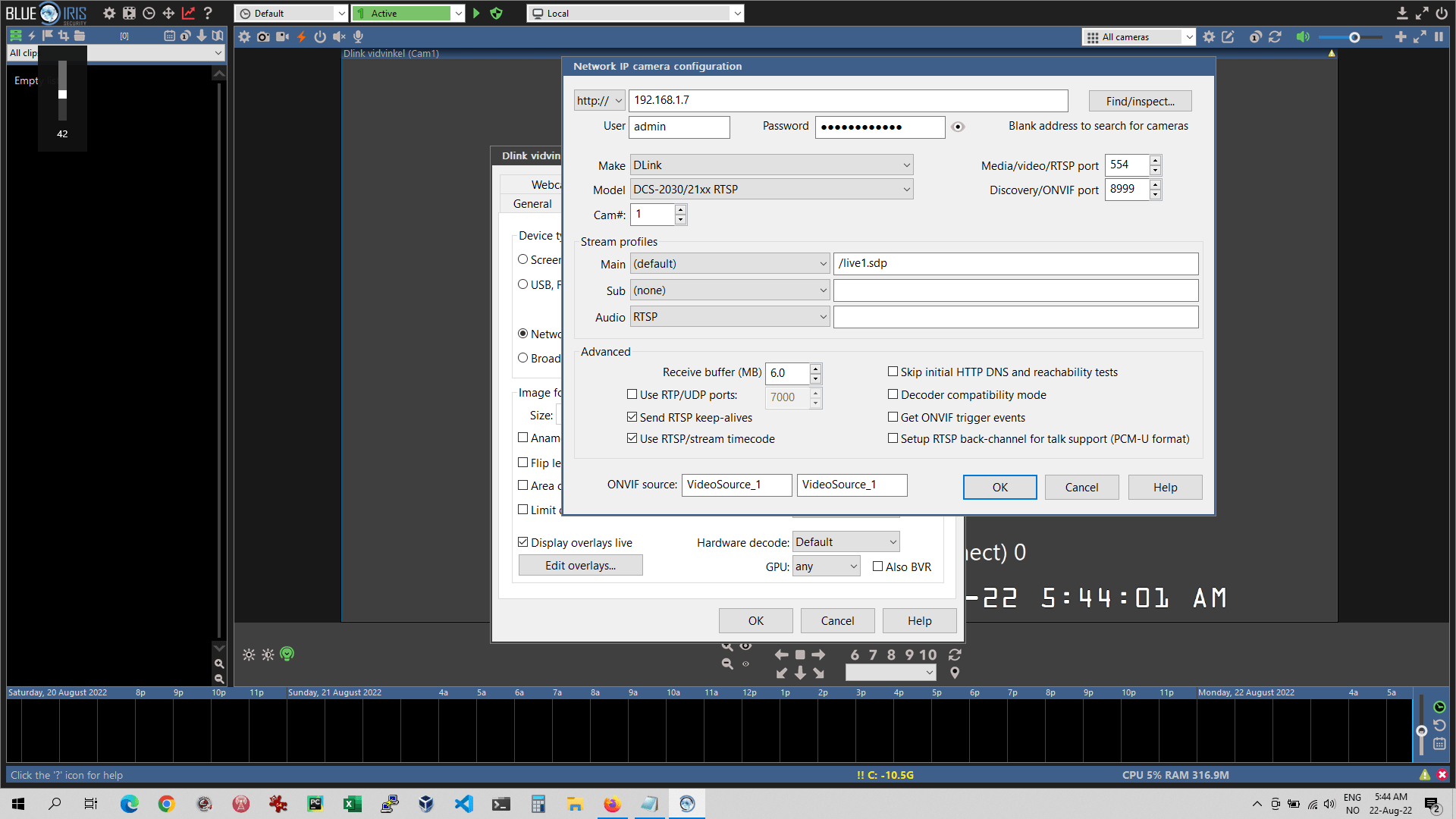 DLink DCS2670L IPcamera with audio in Blue Iris (howto) LB3HC's engineering blog