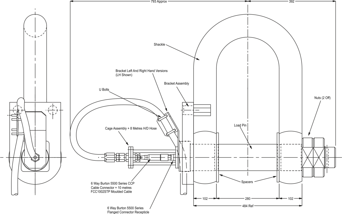 LCM3064 150te SubSea Submersible D Type Load Shackle