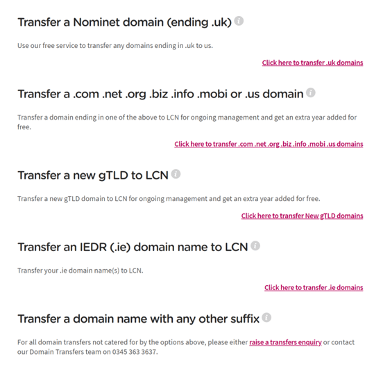 How to Transfer a Domain Name to LCN Customer Support Guides