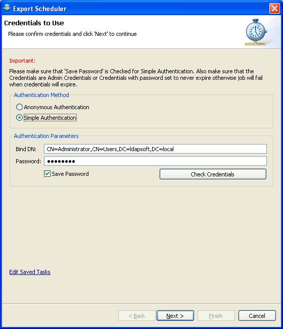 Schedule Active Directory Export to LDIF
